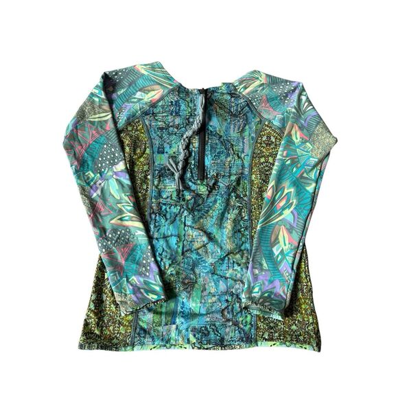 MAAJI SWIMWEAR SAND SURFER RASHGUARD Top size S Green Animal Tropical - Picture 3 of 9